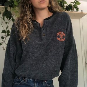 vintage chicago bears button up sweatshirt